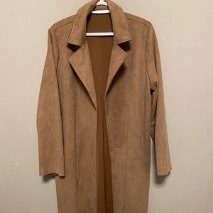 Zara Faux Suede Twill Coat